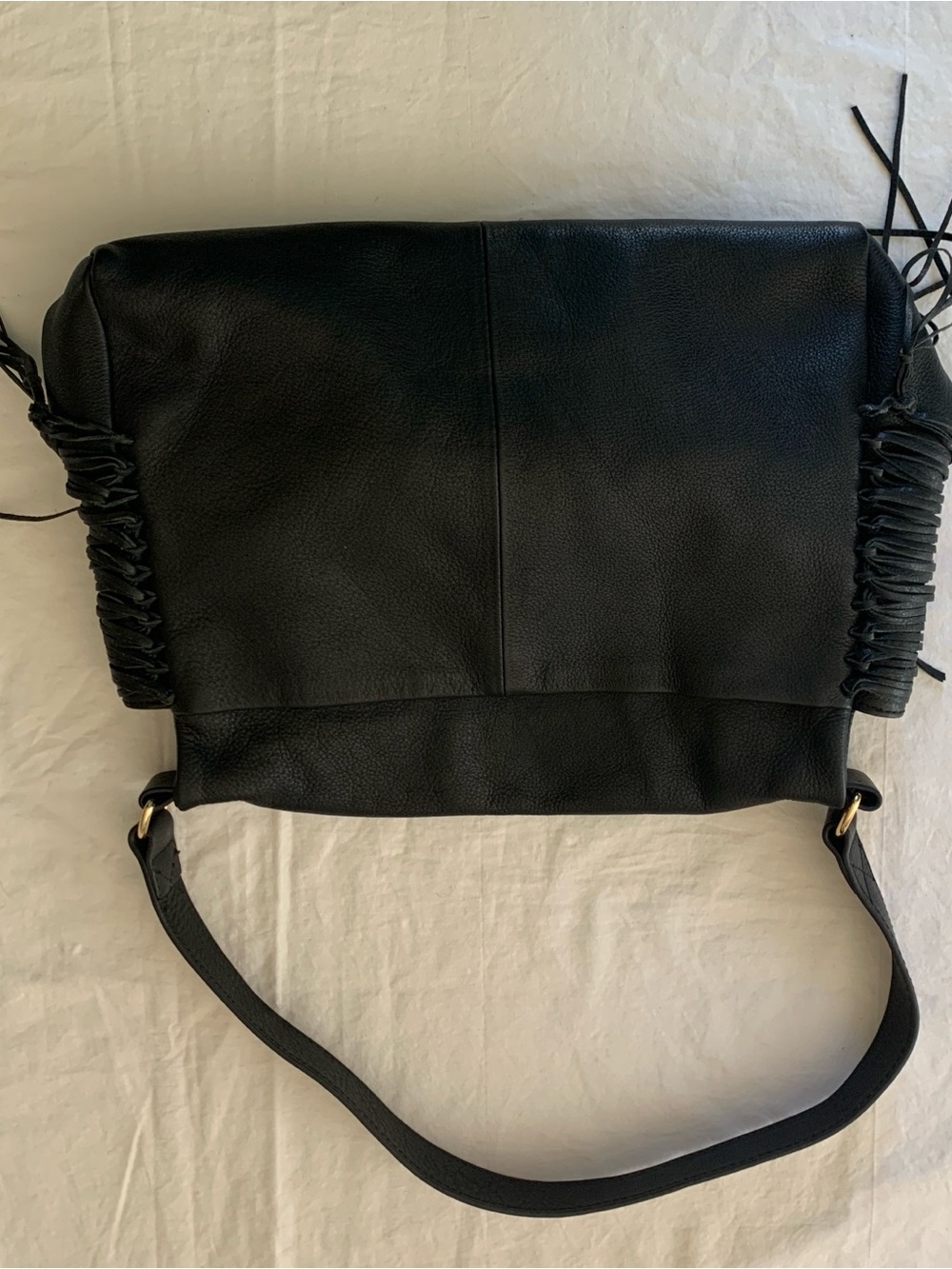 Vince Camuto Black 100% Leather Shoulder Bag with Braided Side Detail - Picture 7 of 8